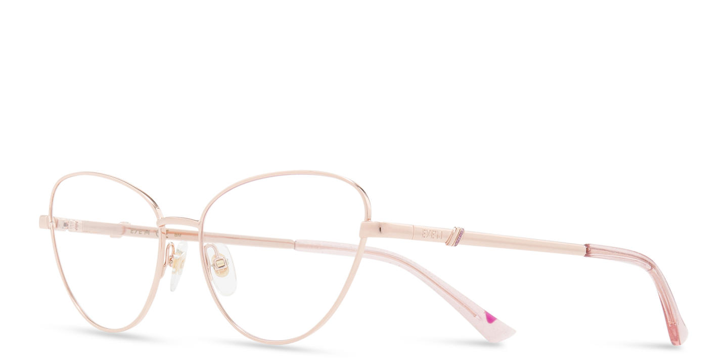 EYE'M Wide Cat Eye Eyeglasses in Rose Gold – Product Photo 4
