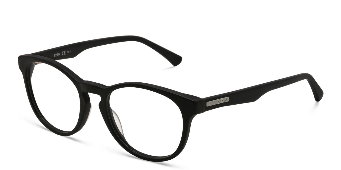 EYE'M Round Eyeglasses in Black – Product Photo 2