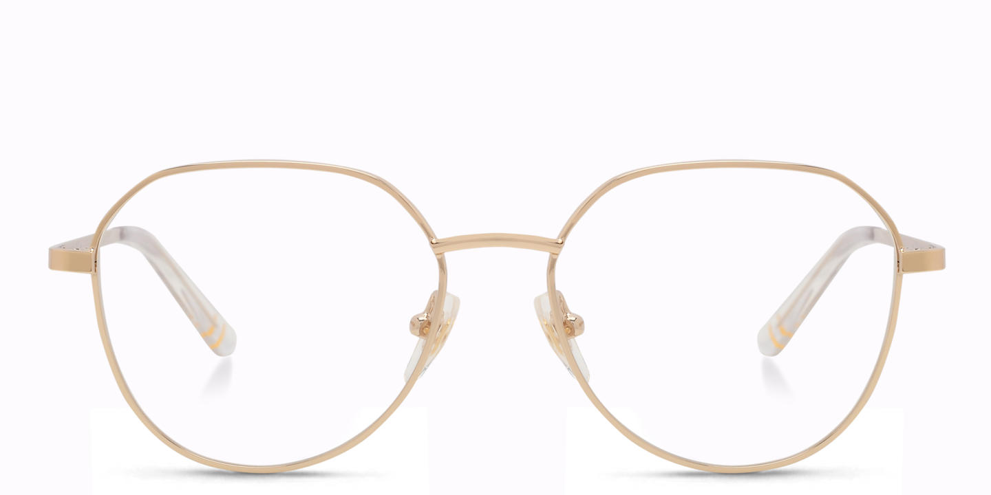 EYE'M Kids Irregular Eyeglasses in Gold – Product Photo 0