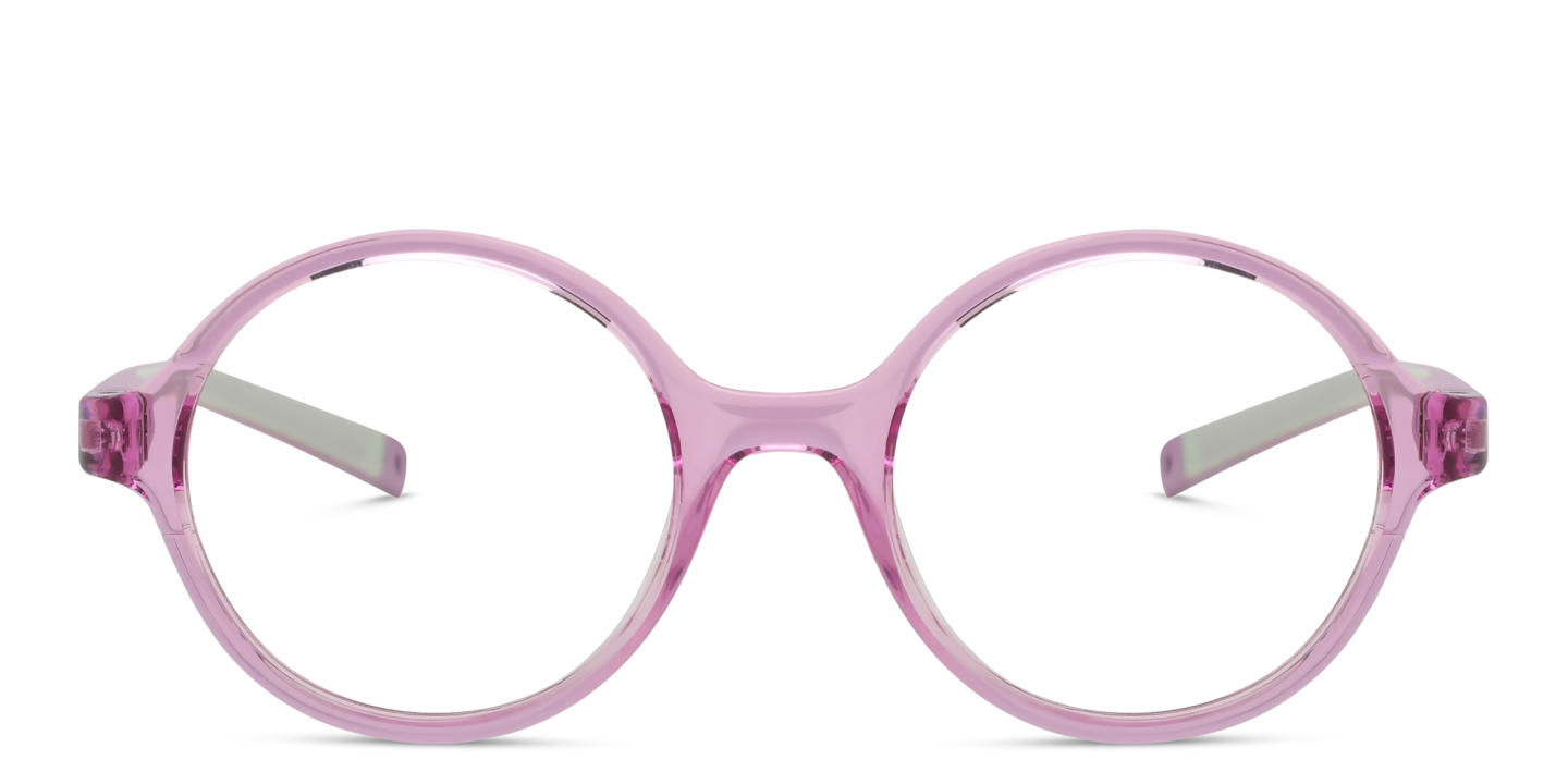 EYE'M Kids Round Eyeglasses in Transparent Light Pink – Product Photo 0
