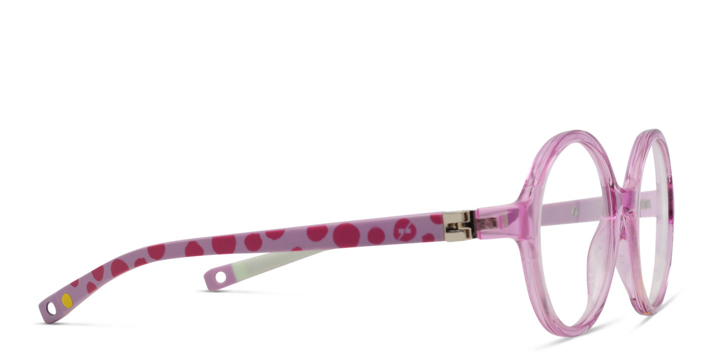 EYE'M Kids Round Eyeglasses in Transparent Light Pink – Product Photo 2