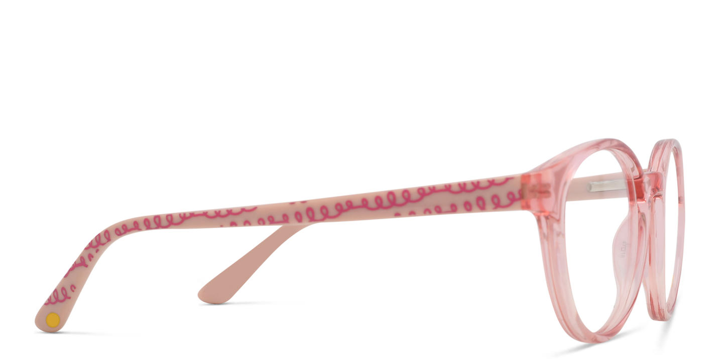 EYE'M Kids Round Eyeglasses in Pink – Product Photo 2