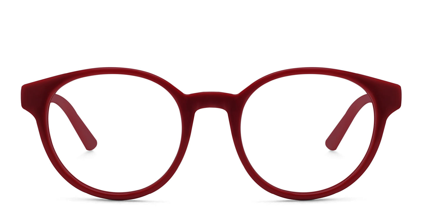 EYE'M Kids Round Eyeglasses in Red – Product Photo 0