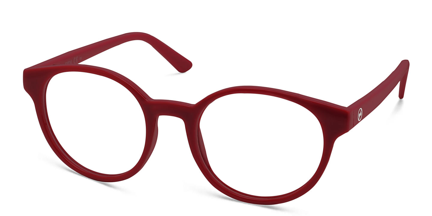 EYE'M Kids Round Eyeglasses in Red – Product Photo 1