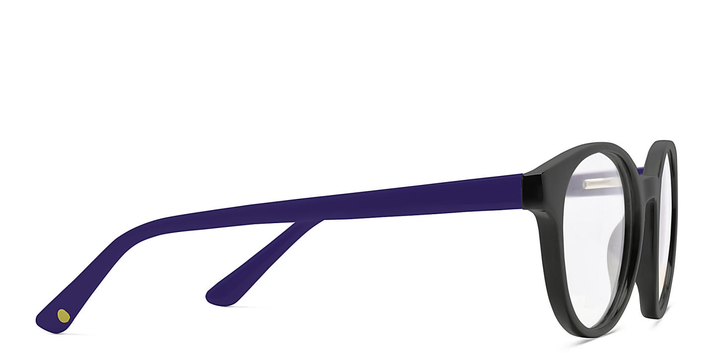 EYE'M Kids Round Eyeglasses in Black – Product Photo 2