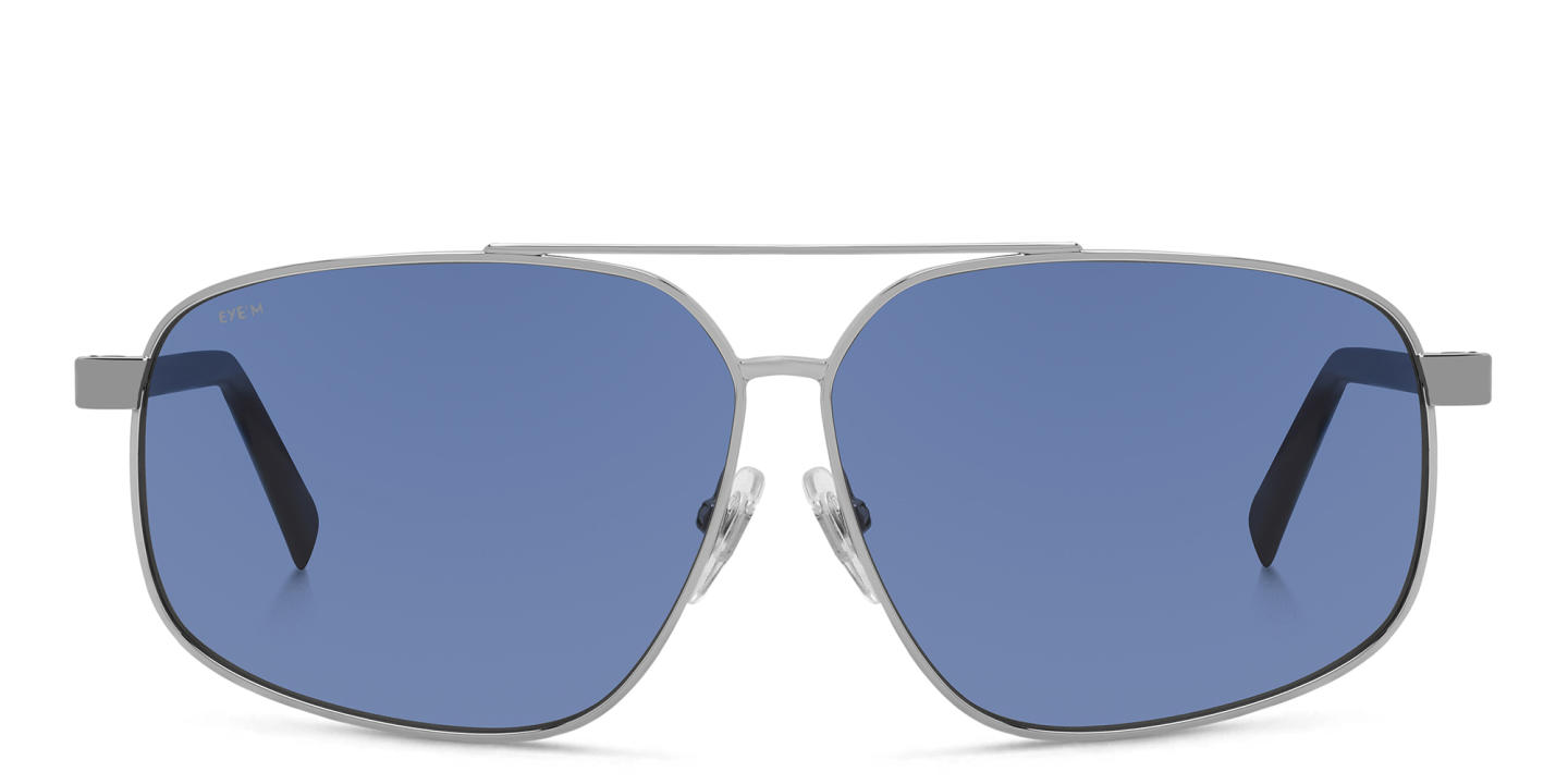EYE'M Aviator Sunglasses in Silver – Product Photo 0