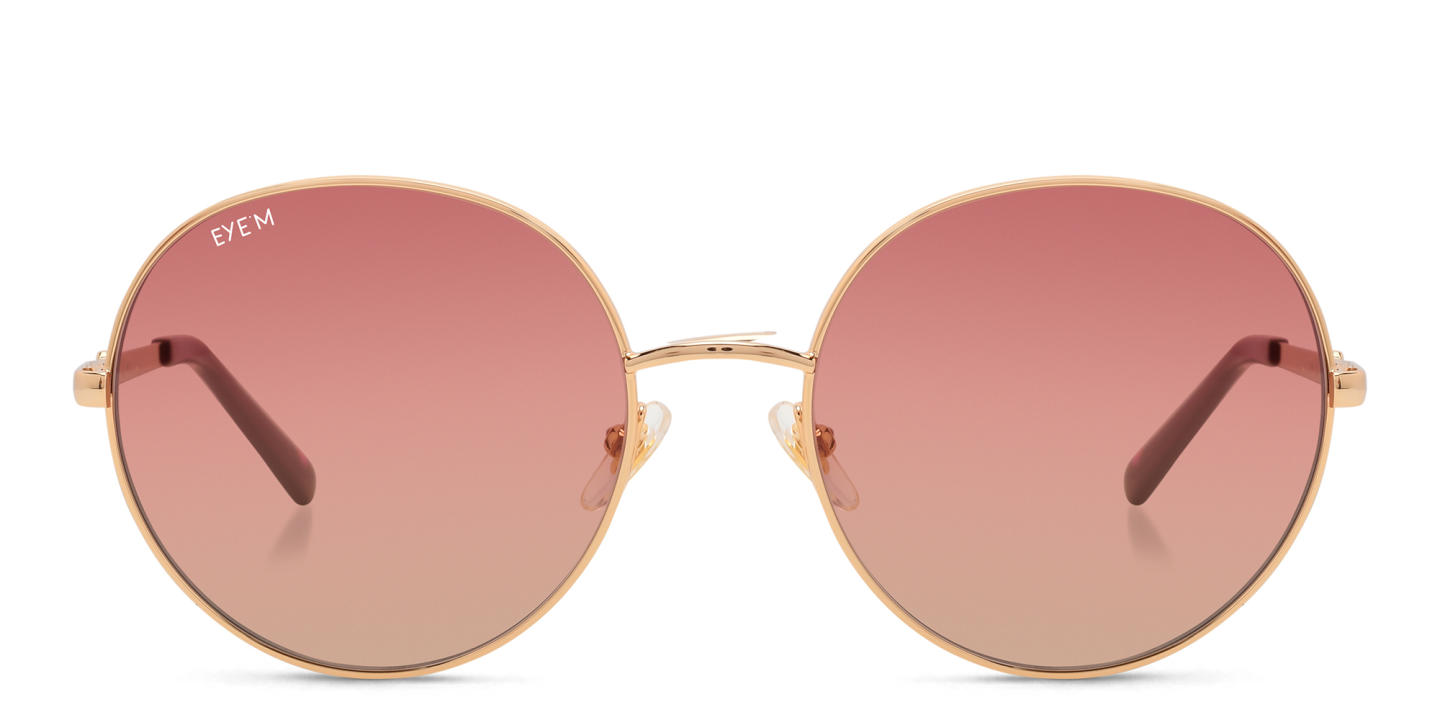 EYE'M Round Sunglasses in Gold – Product Photo 0