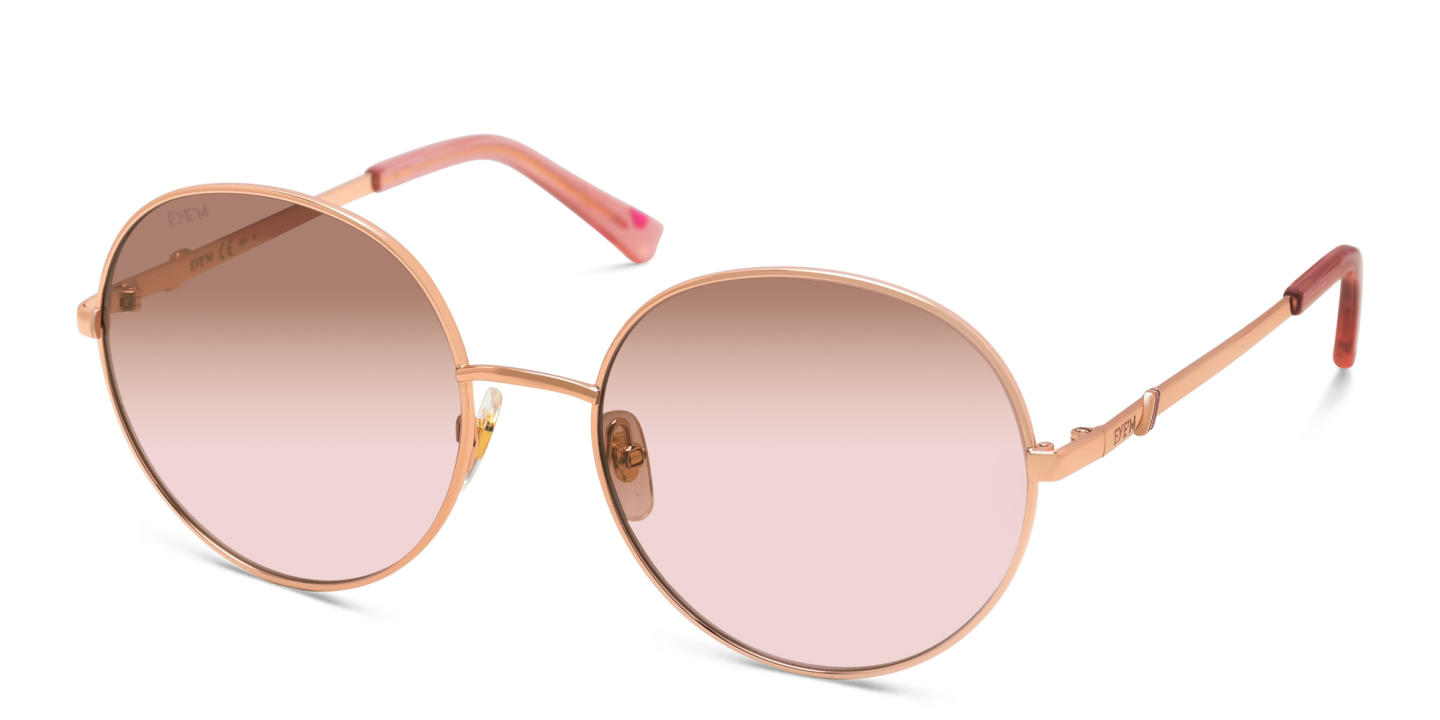 EYE'M Round Sunglasses in Gold – Product Photo 2