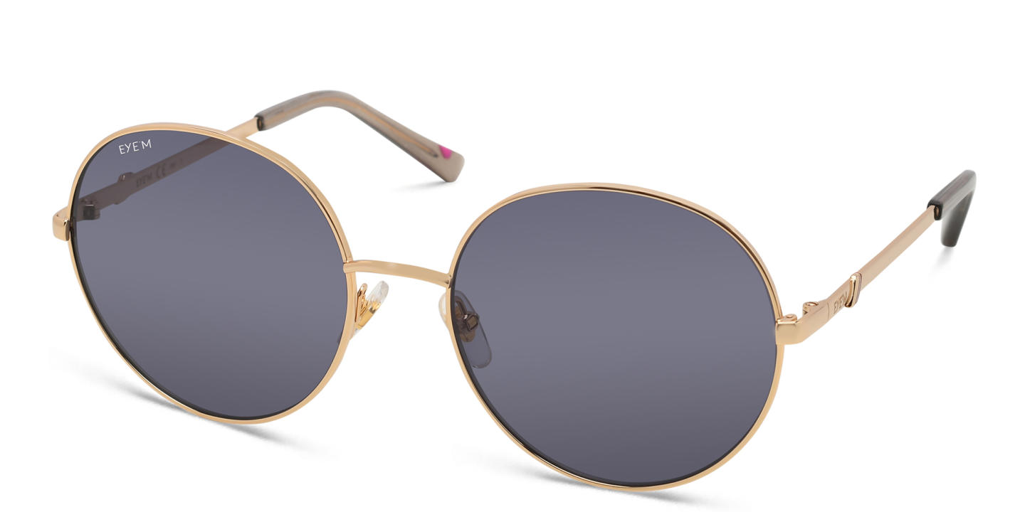EYE'M Round Sunglasses in Gold – Product Photo 2
