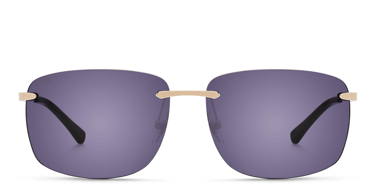 Shop EYE'M Rimless Rectangle Sunglasses in Silver online.