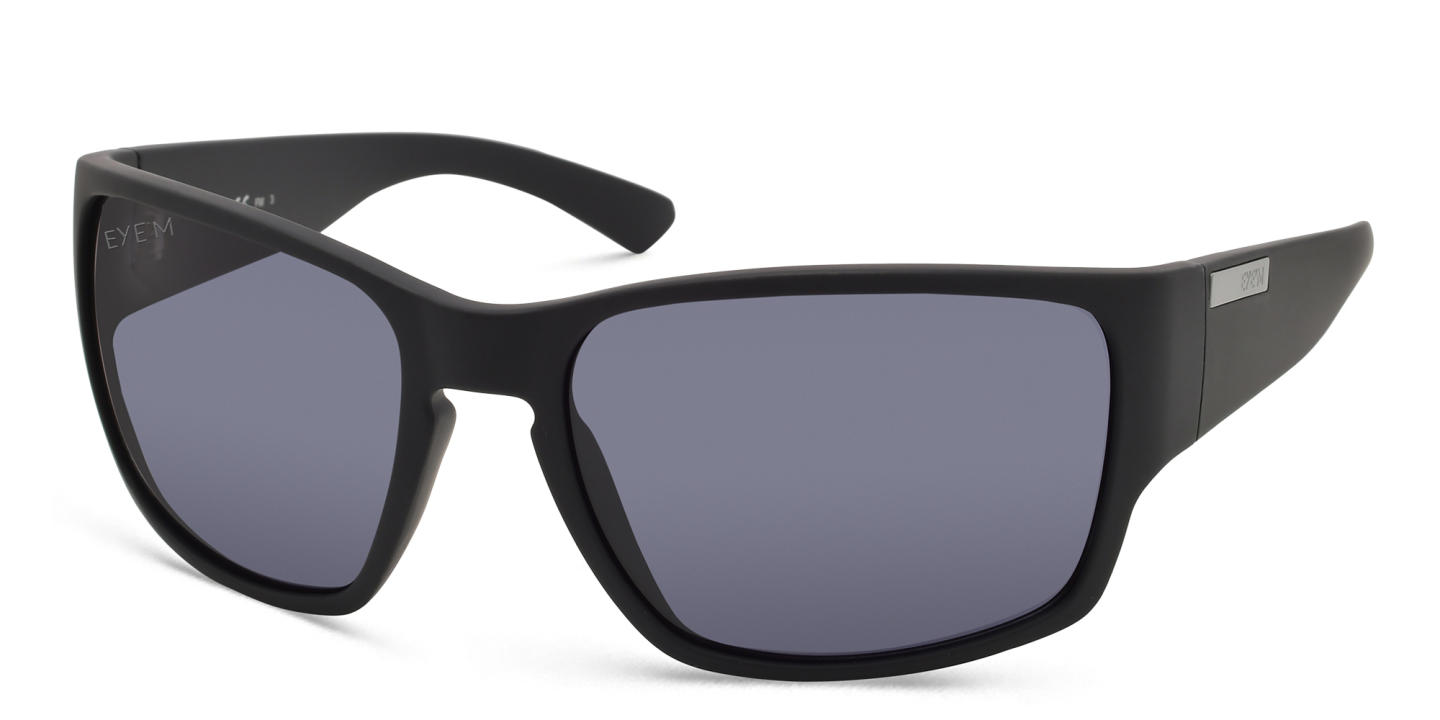 EYE'M Rectangle Sunglasses in Black – Product Photo 2