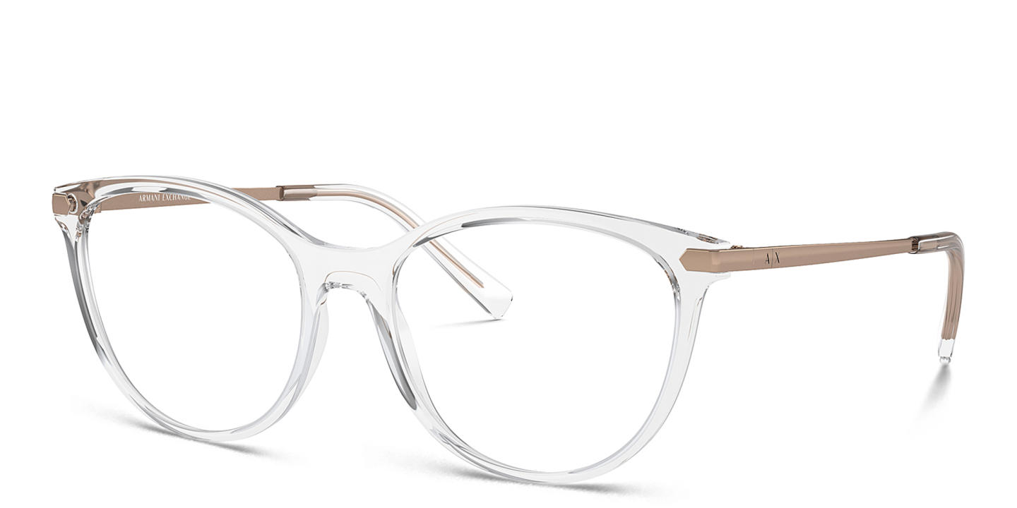 Armani Exchange A|X Logo Cat-Eye Eyeglasses in Clear – Product Photo 1