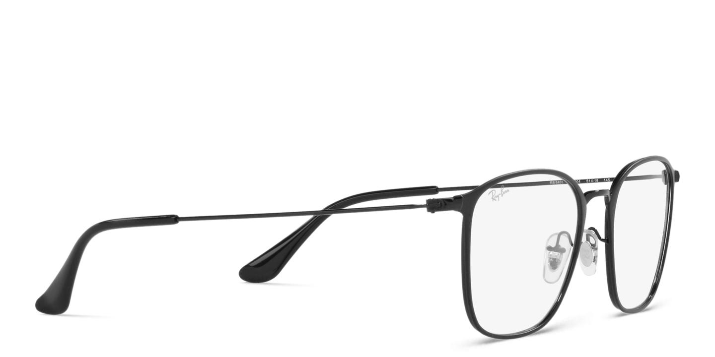 Shop Ray-Ban Unisex Square Eyeglasses in Black online.