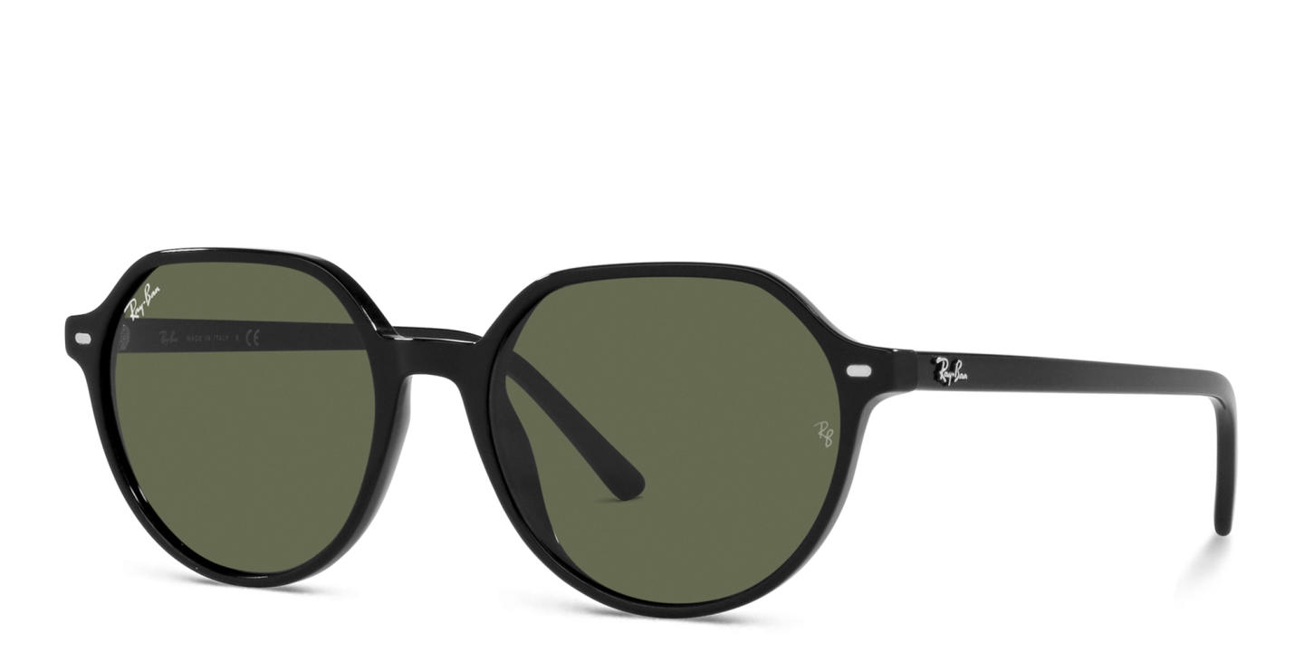 Shop Ray-Ban Thalia Unisex Square Sunglasses in Shiny Black online.