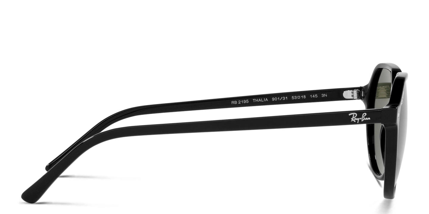 Shop Ray-Ban Thalia Unisex Square Sunglasses in Shiny Black online.