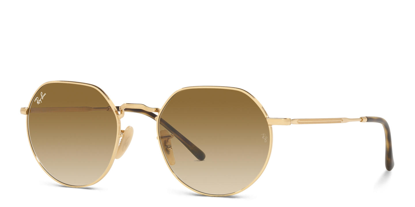 Ray-Ban Jack Unisex Irregular Sunglasses in Polished Gold – Product Photo 1