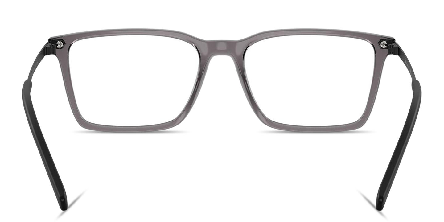 Shop Armani Exchange A|X Logo Rectangle Eyeglasses in Transparent Grey online.