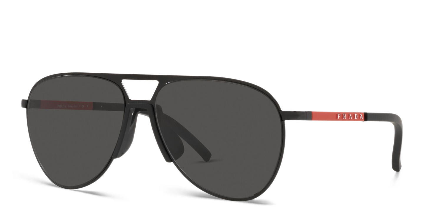 Prada Linea Rossa Pilot Sunglasses in Matte Black – Product Photo 1