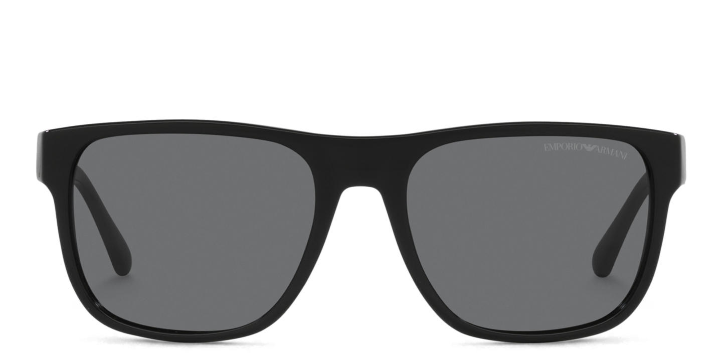 Emporio Armani Square Sunglasses in Shiny Black – Product Photo 0
