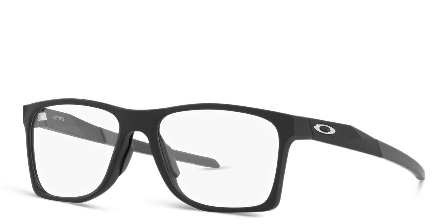Shop Oakley Activate Wide Square Eyeglasses in Satin Black online.