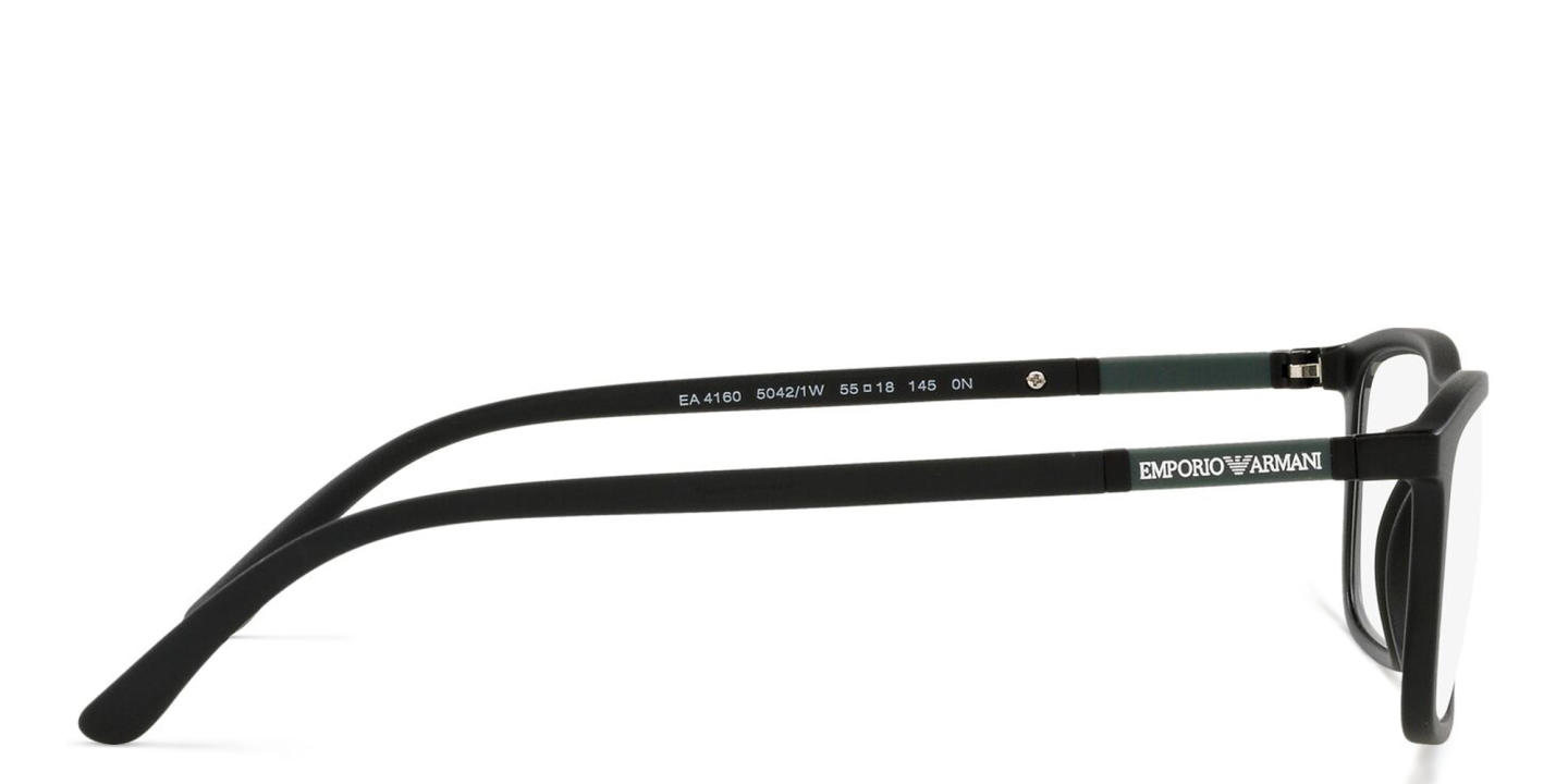 Emporio Armani Rectangle Eyeglasses in Matte Black – Product Photo 3