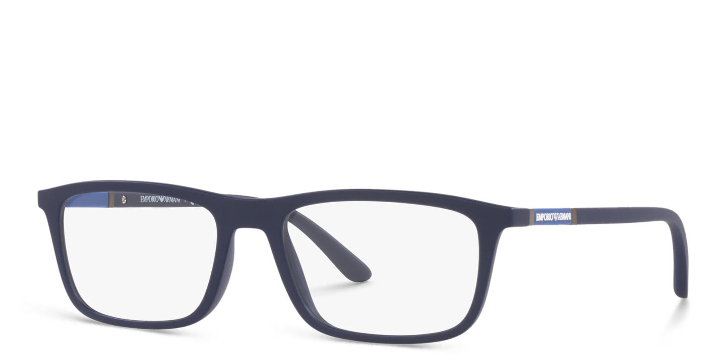 Emporio Armani Rectangle Eyeglasses in Blue – Product Photo 1
