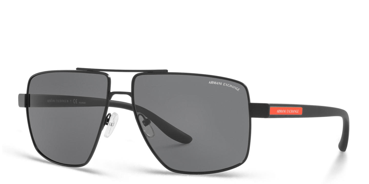 Armani Exchange Logo-Print Pilot Sunglasses in Black – Product Photo 1