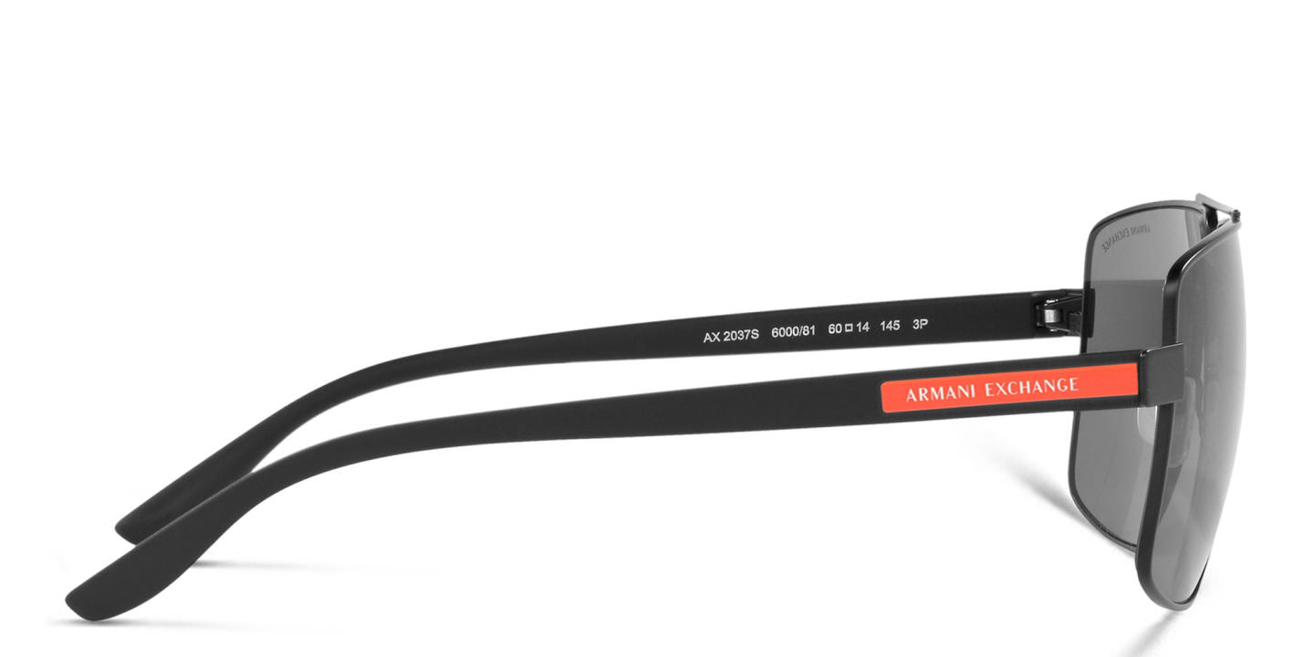 Armani Exchange Logo-Print Pilot Sunglasses in Black – Product Photo 2