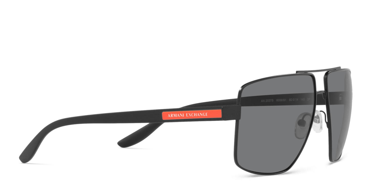 Armani Exchange Logo-Print Pilot Sunglasses in Black – Product Photo 3
