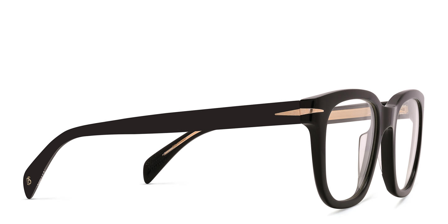 Shop DAVID BECKHAM Square Eyeglasses in Black online.