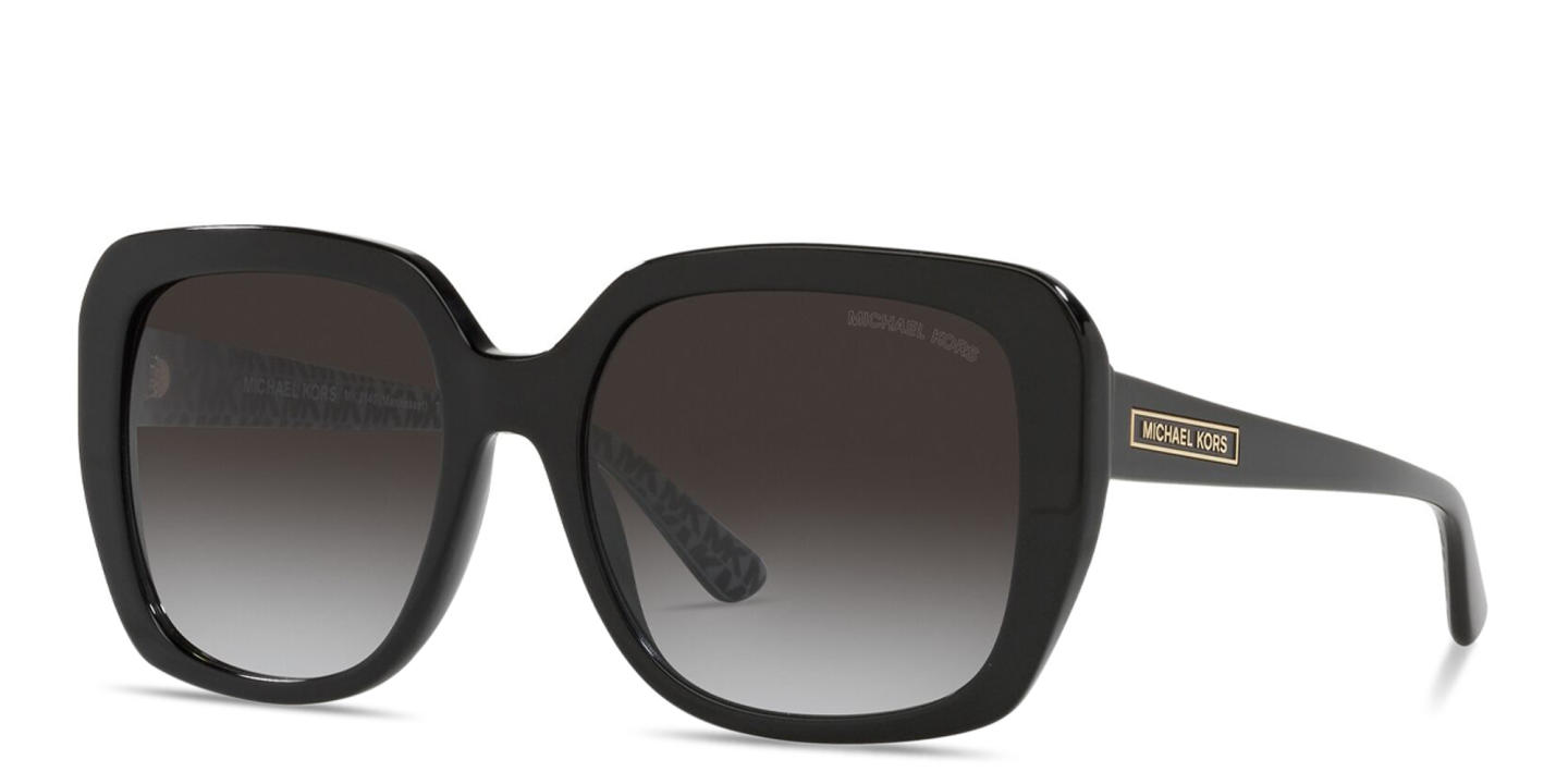 Shop Michael Kors Manhasset Oversized Square Sunglasses in Black online.