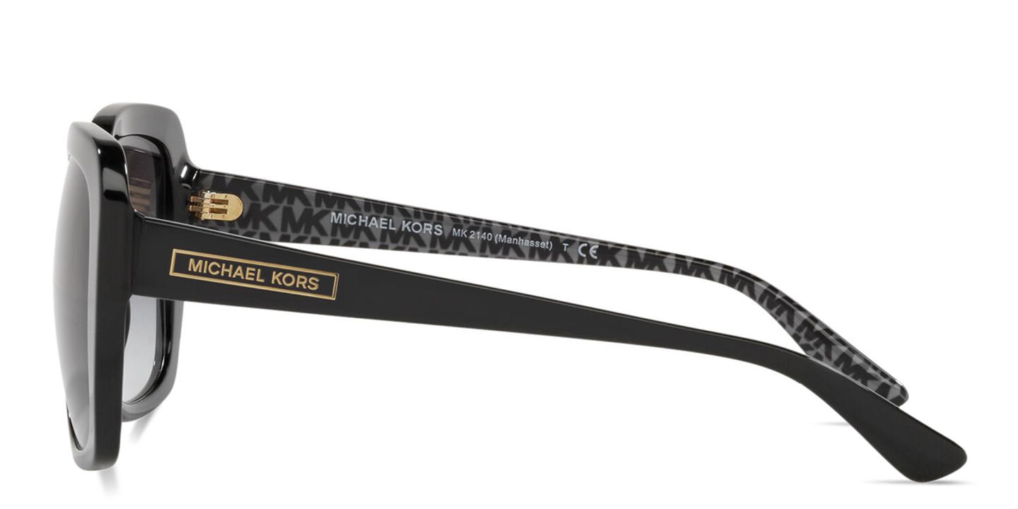 Shop Michael Kors Manhasset Oversized Square Sunglasses in Black online.