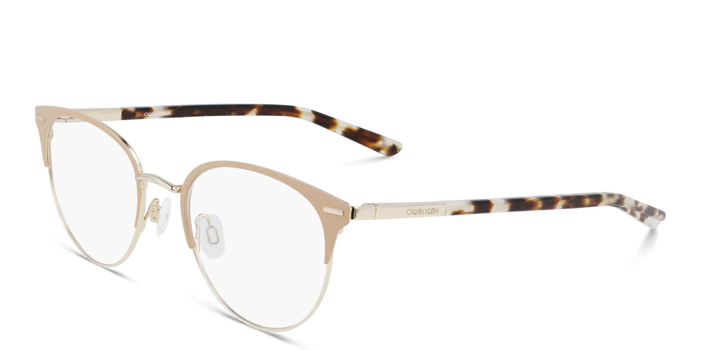 Calvin Klein Round Eyeglasses in Beige – Product Photo 1