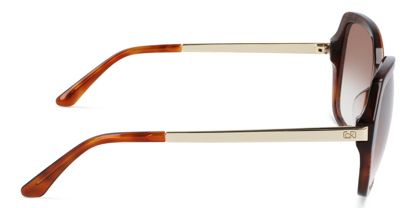 Calvin Klein Square Sunglasses in Tortoise – Product Photo 2