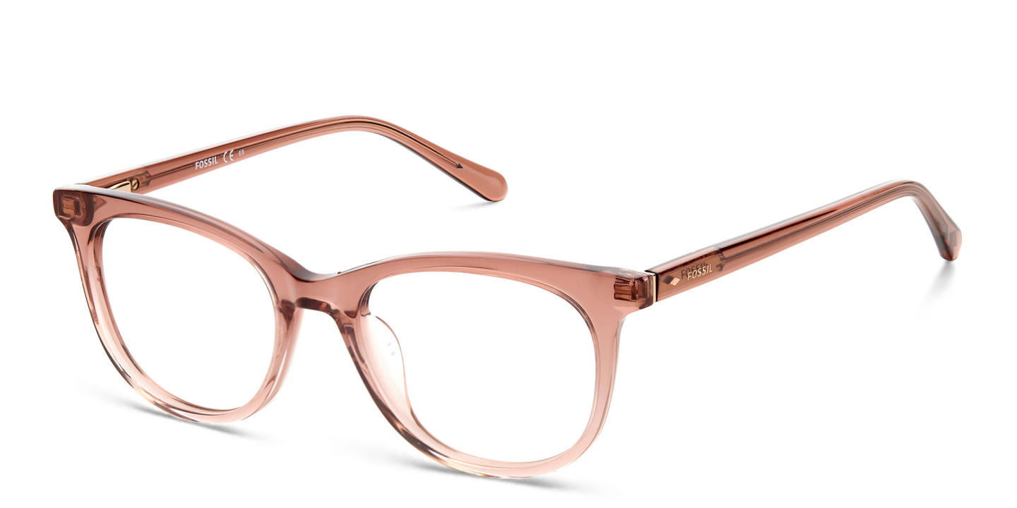 Fossil Cat-Eye Eyeglasses in Transparent Brown – Product Photo 1