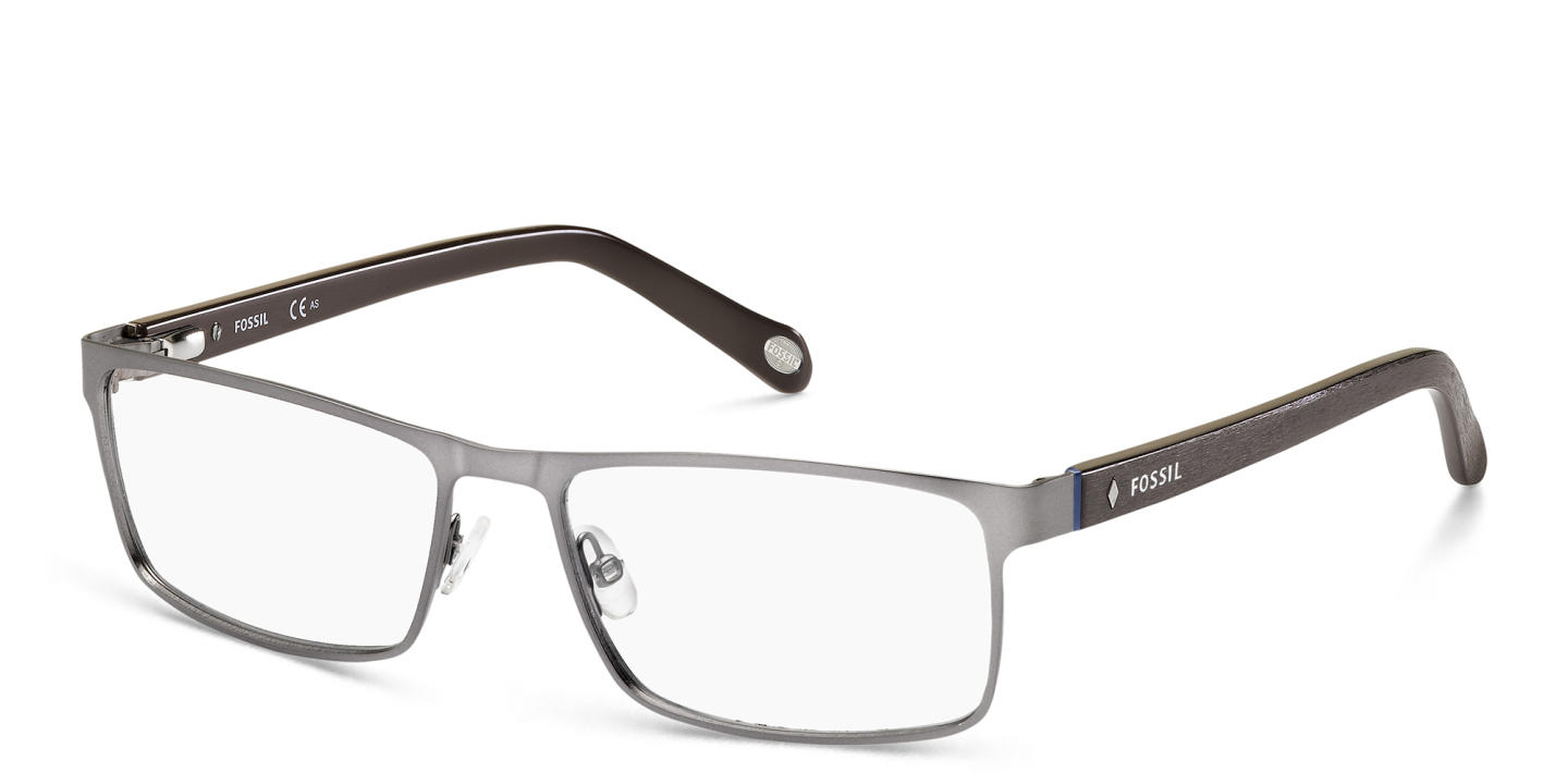 Fossil Wide Rectangle Eyeglasses in Gunmetal – Product Photo 0