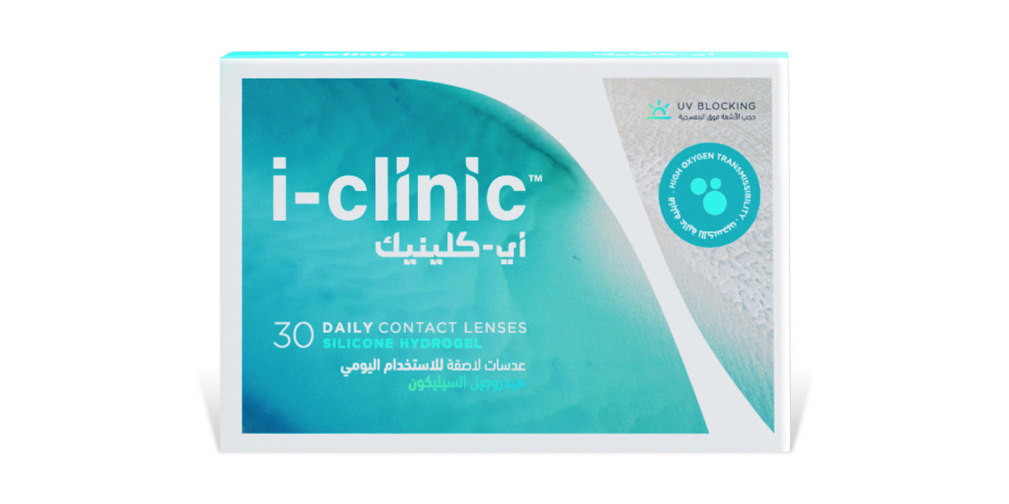 عدسات لاصقة طبية للإستخدام الواحد من آي-كلينيك بلون شفاف - صورة المنتج 0