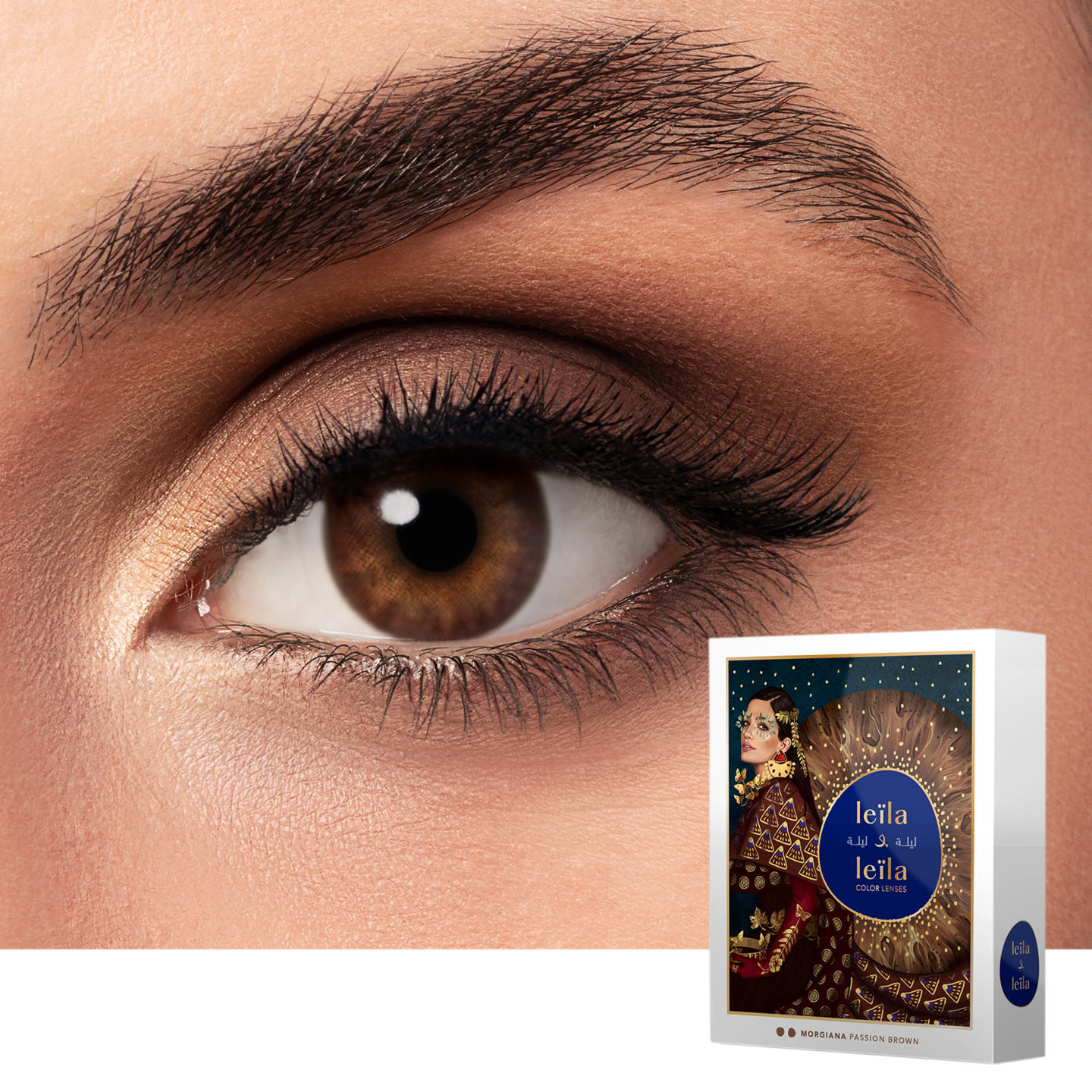 LEILA & LEILA Monthly Color Contact Lenses in Morgiana Passion Brown – Product Photo 0
