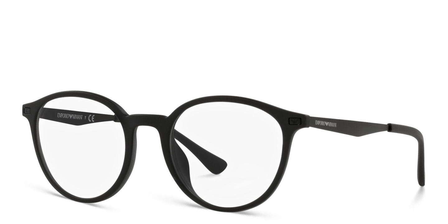 Emporio Armani Round Eyeglasses in Black – Product Photo 1