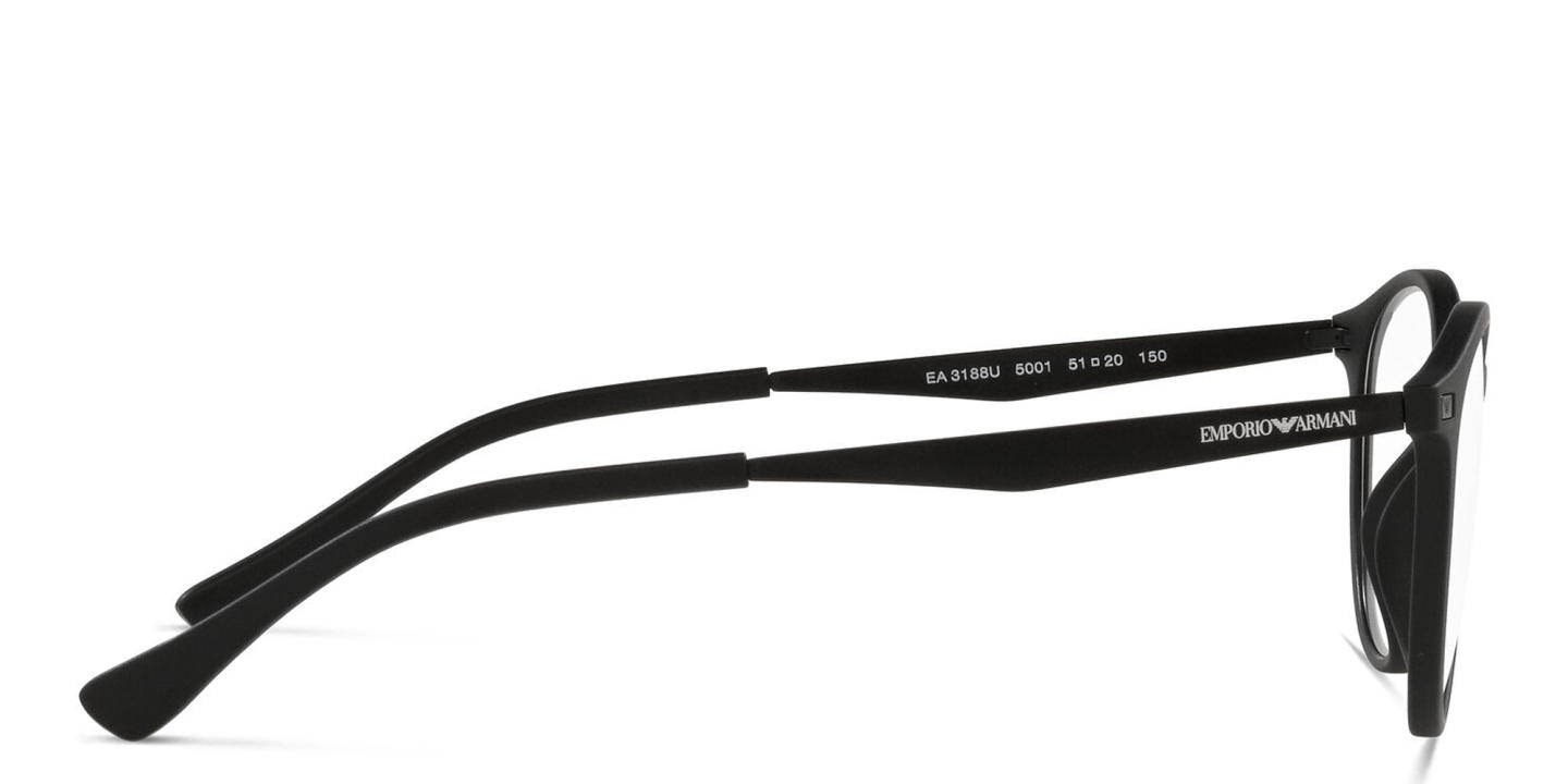 Emporio Armani Round Eyeglasses in Black – Product Photo 2
