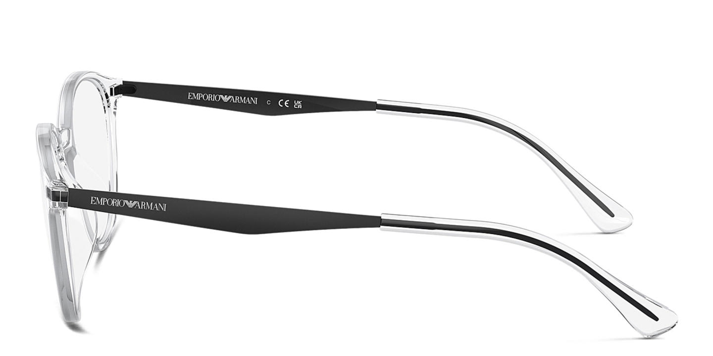 Emporio Armani Round Eyeglasses in Clear – Product Photo 2