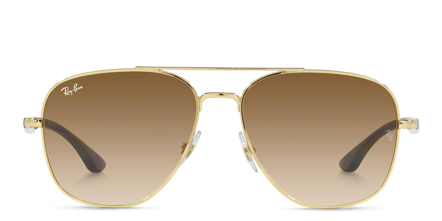 Shop Ray-Ban Unisex Square Sunglasses in Gold online.