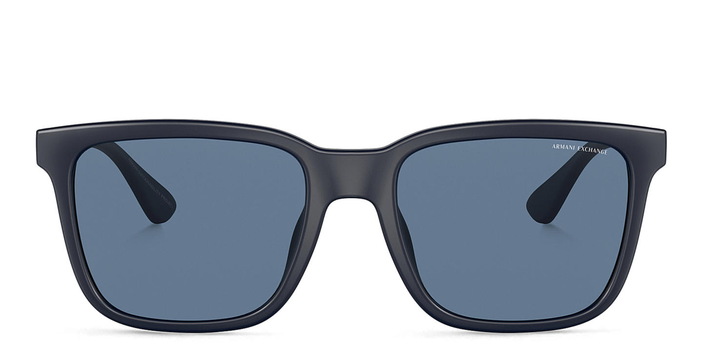 Armani Exchange Logo-Print Rectangle Sunglasses in Blue – Product Photo 0