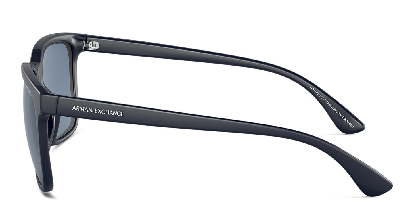 Armani Exchange Logo-Print Rectangle Sunglasses in Blue – Product Photo 2