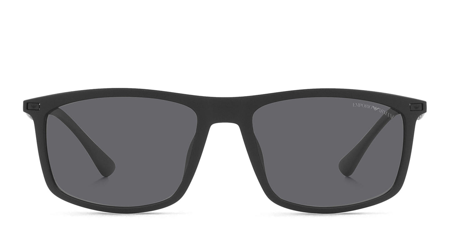 Emporio Armani Rectangle Sunglasses in Matte Black – Product Photo 0