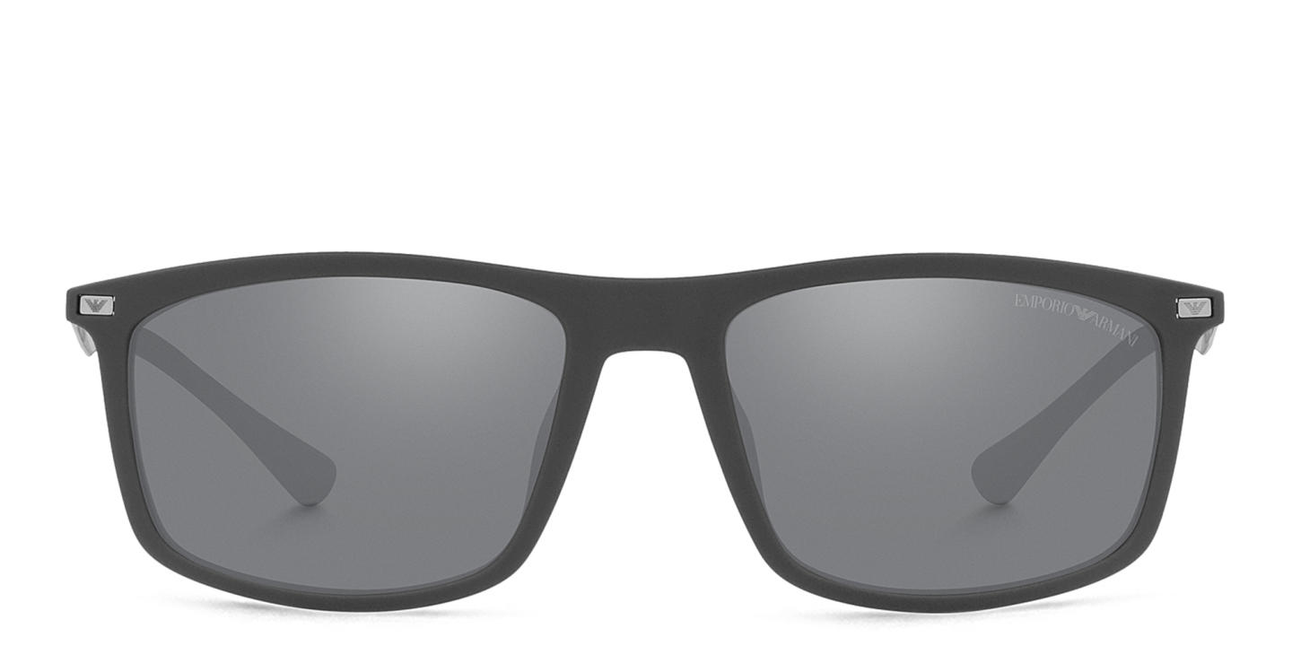 Emporio Armani Rectangle Sunglasses in Matte Grey – Product Photo 0
