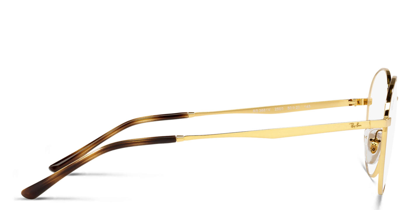 Ray-Ban Unisex Round Eyeglasses in Gold – Product Photo 2