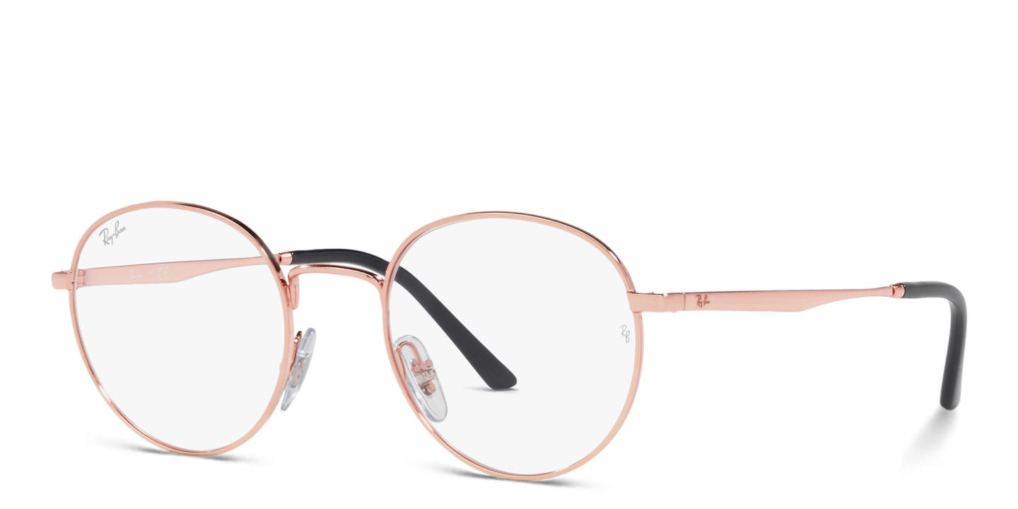 Ray-Ban Optics Unisex Round Eyeglasses in Pink Gold – Product Photo 1