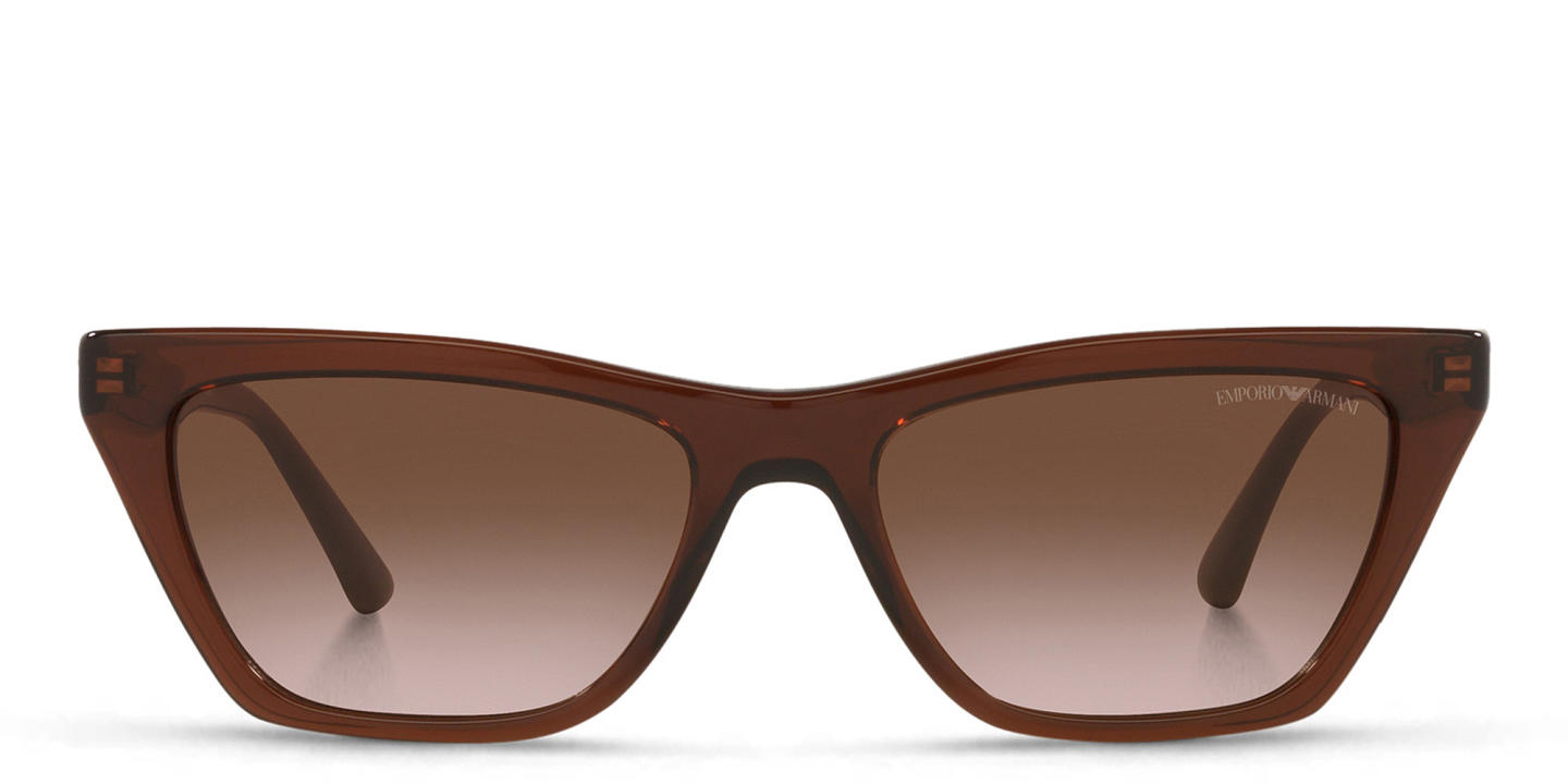 Shop Emporio Armani Cat-Eye Sunglasses in Brown online.
