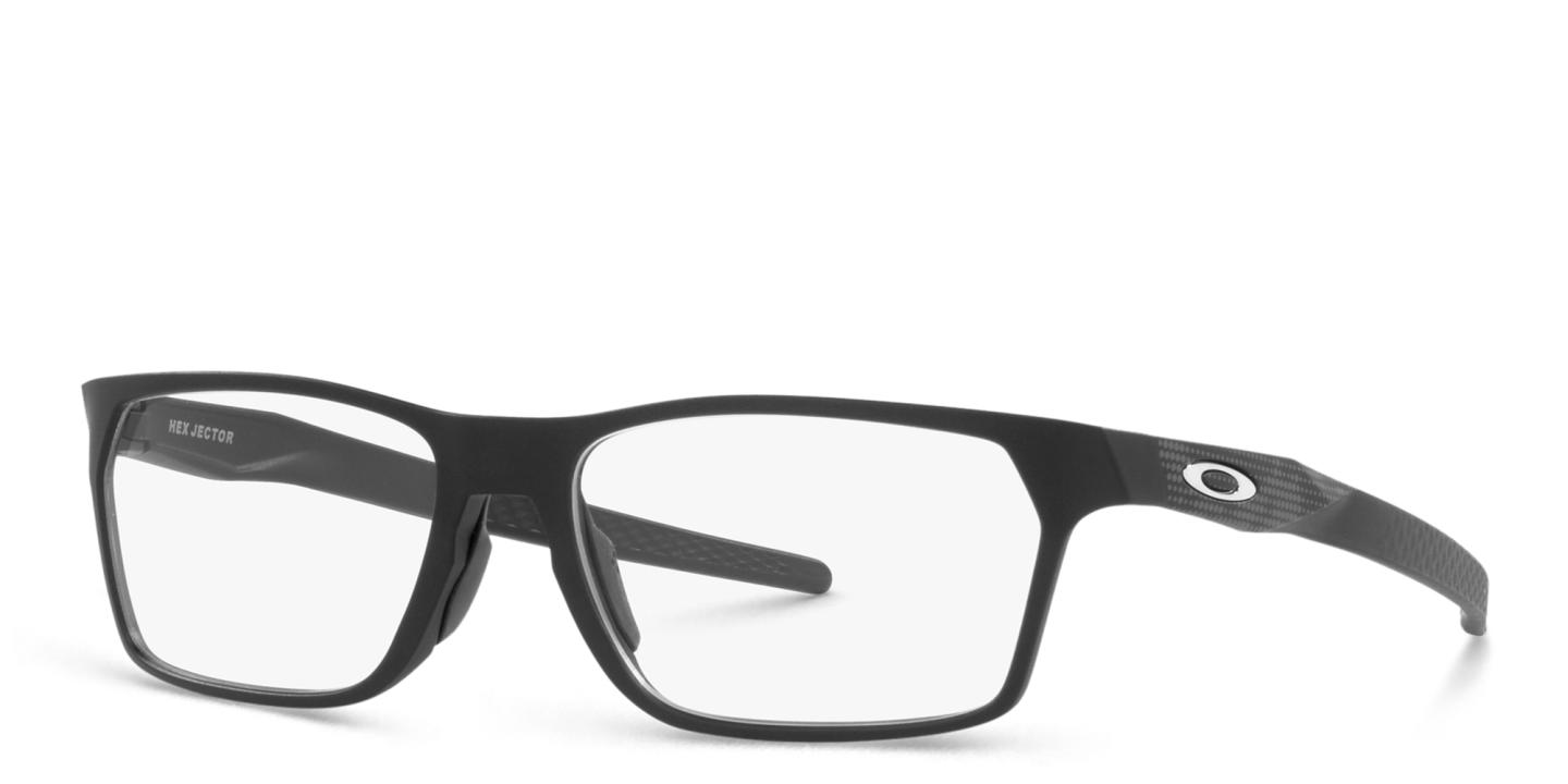 Oakley Wide Rectangle Eyeglasses in Rubber Black – Product Photo 1